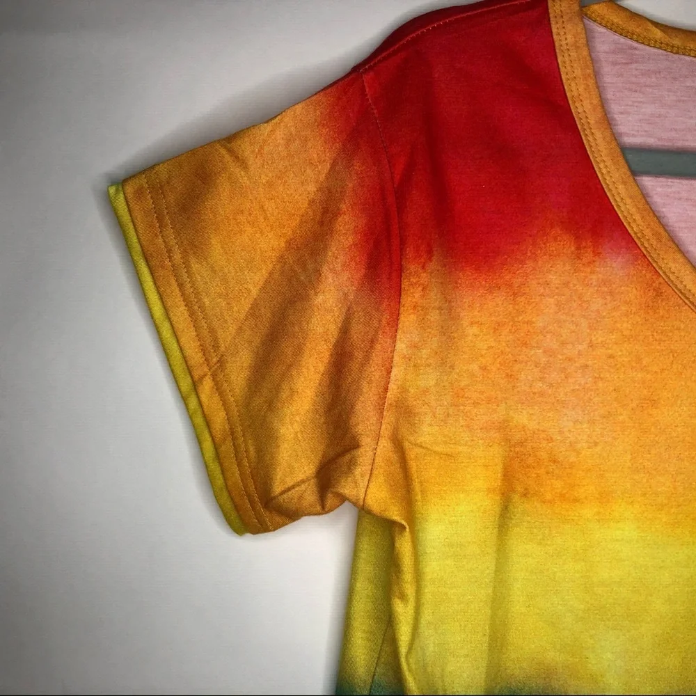 RAINBOW color tee with no brand tag Pride tee - Picture 5 of 5
